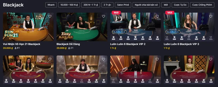 Sảnh Blackjack Live Tại RikBet Đẳng Cấp Thượng Lưu Với Dealer Người Thật Xinh Đẹp