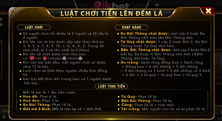 Tiến Lên Đếm Lá Tại RikBet Trải Nghiệm Game Bài Đỉnh Cao Nhất Hiện Nay