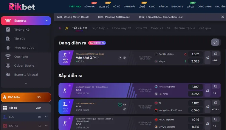 Khám Phá Thế Giới Giải Trí Thể Thao Ảo Tại RikBet Cực Kỳ Hấp Dẫn